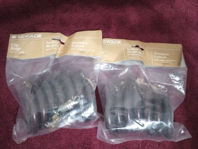 Juego de 14 anillos de cortina con clips LECOLOR, estilo madera, para varilla de 1 - 3/8" Foto 1 de 4