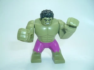 LEGO Hulk Minifigura Marvel Super Heroes Figura Grande Pantalones Magenta Pelo Negro - Imagen 1 de 5