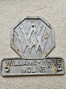 Williams-White Moline Sign Equipment Plate Heavy Cast Aluminum Sign MOLINE IL - Picture 1 of 2