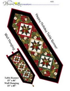 Happy Holiday Table Runner & Wall Hanging Quilt Pattern~NEW~scrappy~new~#430 - Picture 1 of 1