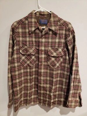 Camisa de Tablero a Cuadros Pendleton De Colección Para Hombres Pura Lana Virgen Mediana Hecha en EE. UU. Foto 1 de 4