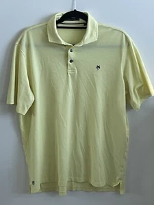 Greyson Wolf Logo Golf Polo Men’s Large Short Sleeve Shirt Bright Yellow - Picture 1 of 8