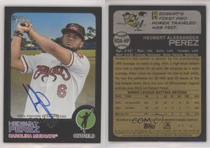 2022 Heritage Minor League Edition Real One Black Border /50 Hedbert Perez Auto