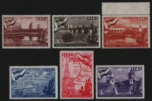 Russia / Sowjetunion 1947 - Mi-Nr. 1131-1136 ** - MNH - Wolga Kanal - Bild 1 von 1