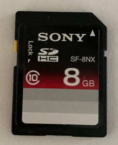 Qté 5 - Carte mémoire SD Sony 8 Go SDHC classe 10 Sony SF-8NX - Photo 1 sur 1
