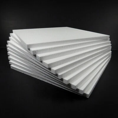 Styrofoam Sheets 12" x 12" x 1/2" 10 Pieces (Shipping, Crafts, Packing, etc.) - Image 1 of 3