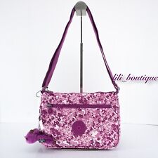 NWT Kipling HB6492 Callie Crossbody Shoulder Bag Purse Nylon Floral Berry Pink