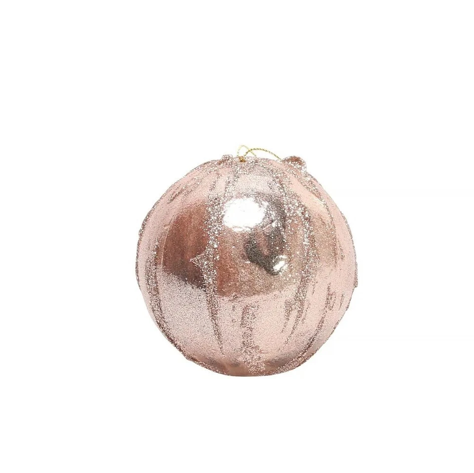 9cm Bauble Rose Gold - Festive Christmas Tree Display Decoration - Image 1 of 1