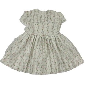 Vintage Fishel Dress Floral Flower Cottagecore Girl's 3/4 - Picture 1 of 8