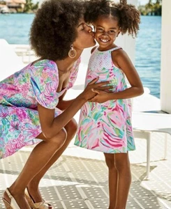 Lilly Pulitzer NWT Girls Mini Pearl Shift Croc My World $88 Size 4 - Picture 1 of 12