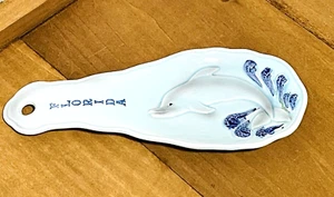 Spoon Rest Dolphin Florida Blue Kitch Vtg Ceramic 7.5" Souvenir Japan Ocean MCM - Picture 1 of 7