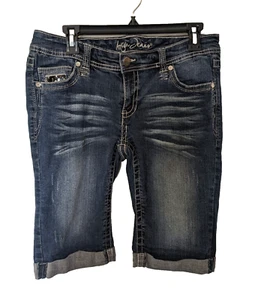 Ariya Juniors/Women's Jeans blue jean Bermuda cuffed shorts size 11/12 - Picture 1 of 14