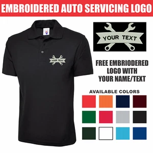 Personalised Embroidered Your Text Mechanical Logo Polo Shirt, Engineer, Plumber - Picture 1 of 14