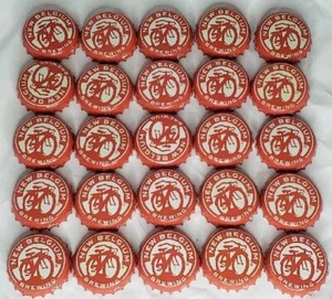 25 Stück neue belgische Brauerei Bier Kronkorken Krone Fahrrad rot & weiß - Bild 1 von 3