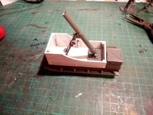 RC Panzer 1/16. Diorama 80 mm deutscher Mörser mit Schlitten Der Winterkrieg. Ostfront - Bild 1 von 5