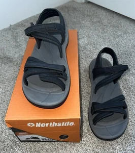 Sandalia deportiva Northside Colette para mujer talla 9 parte inferior gris parte superior negra - Imagen 1 de 9