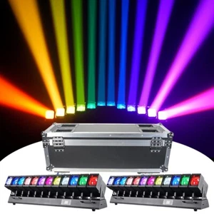 Paquete de 2 luces de escenario 12x60W RGBW DMX haz lavado LED cabezal móvil luz matriz con estuche - Imagen 1 de 11