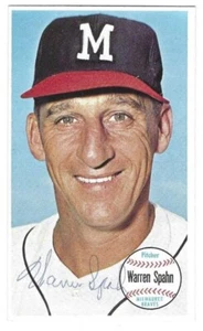 Autographed 1964 Topps Giant Warren Spahn Milwaukee Braves Card #31 w/COA - Picture 1 of 1