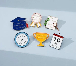 Cute Motivational Enamel Pin Teacher Lapel Backpack Pins Birthday Gifts - Picture 1 of 4