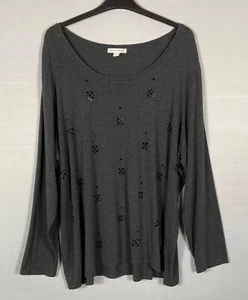 Westport 1962 Pullover Damen 3X grau meliert verziert Pulli Langarm - Bild 1 von 7