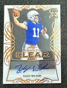 Leaf Trinity Clear Auto 2021/40 Zach Wilson #CA-ZW1 Rookie Auto RC - Imagen 1 de 3