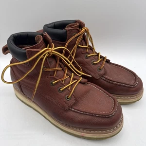 Rockrooster Stiefel Herren 9,5 Walker Keilabsatz Braun Leder Sicherheit Arbeit Weiche Spitze - Bild 1 von 23