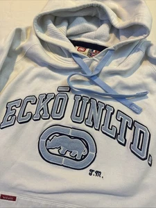 ecko unltd Hoody Pullover White Blue XXL Y2K Grunge - Picture 1 of 8