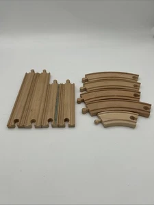 Thomas Train & Brio Compatible Wooden 5-Curved & 4 Straight Track Pieces - Picture 1 of 6