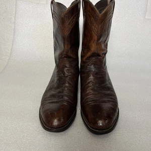 Justin Smooth Ostrich Round Toe Stiefel. 3021 Western Cowboystiefel 13D braun - Bild 1 von 18