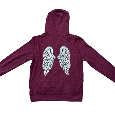 Victoria's Secret Chaqueta Mujer Grande Lentejuelas Rojas Alas de Ángel Sudadera con Capucha Sudadera Foto 1 de 4