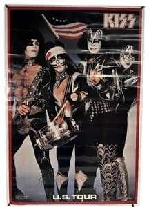 Póster de la gira promocional de KISS Rock Band por Estados Unidos Bicentenario 23 x34" 1976 Aucoin de colección - Imagen 1 de 5