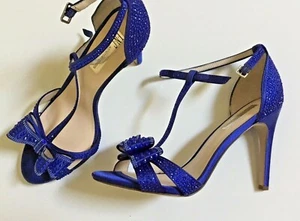 inc international concepts Women Blue With Rhinestones High Heel Shoes Size 8M - Picture 1 of 4