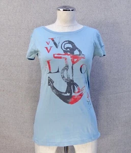 New Volcom Attack Blue Women's Top Classic Tight T Shirt WTSH-69 - Picture 1 of 2