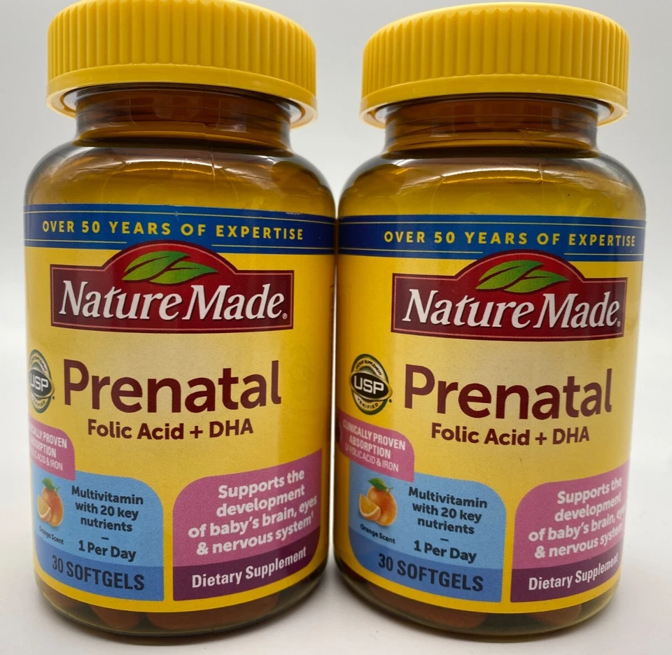 Nature Made Prenatal Multi DHA 30 Softgels Exp 8/22