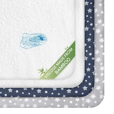 Juego de 4 sábanas para cuna y protector de colchón impermeable para cuna para niños viscosa... Foto 1 de 4