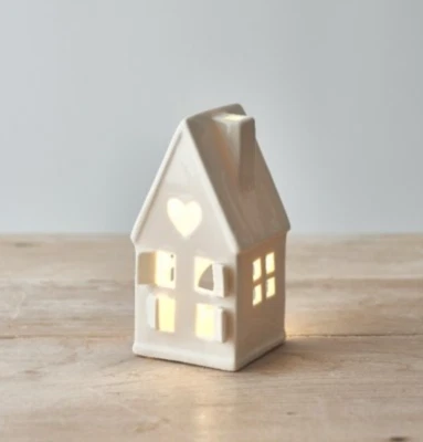 Grey Ceramic House LED, LED T-Light Batteries Included FREE DELIVERY - Image 1 of 2
