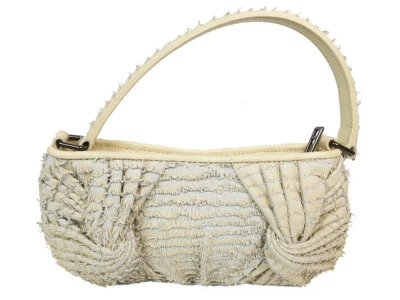 Burberry Damen Handtasche exklusive Fransen Leder Baguette Tasche gelb zitrus - Bild 1 von 4