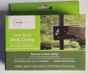 Mainstays Yard Torch Deck Clamp Mounts To Deck Railing Hold Torches Upto 1" Diam - Picture 1 of 2
