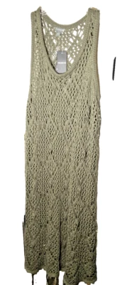 Maxi Vestido Torrid Crochet Playa Cubrir Nuevo con Etiquetas Tejido Abierto Flecos Talla 1X 14-16 Foto 1 de 4