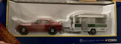 Corgi 59102 Mercedes Saloon Car & Caravan Set with Working Features New - Image 1 of 4