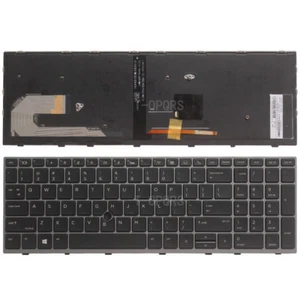 Nowy do HP EliteBook 850 G5 850 G6 755 G5 Klawiatura Srebrna ramka Podświetlana US - Zdjęcie 1 z 6