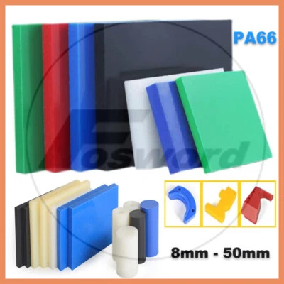 PA6 Nylon Engineering Plastic Sheet Cut to Size Block Panel Thick 8mm - 50mm - Image 1 of 4