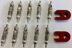 10 Presta Removable Valve Cores and 2 Valve Core Removers..Red...MTB.. - Picture 1 of 1