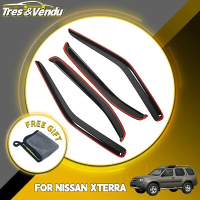 EE. UU. Para Nissan Xterra 2000-2004 Ventana Ventilación Visera Lateral Sol Lluvia Deflector Protector Ş Foto 1 de 4