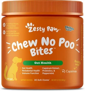 Zesty Paws For Dogs Chew No Poo Bites 90ct Chicken Flv. Soft Chews  Exp 2026 - Picture 1 of 1