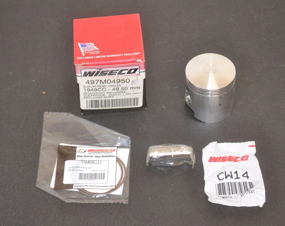 WISECO 497M04950 FORJADO +,50 mm MÁS DE 49,50 mm PISTÓN SUZUKI RM80 497p2 1983 - 1985 Foto 1 de 1