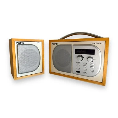 Pure Tempus 1 Digital Radio DAB FM + ST-1 AUX Speaker & Original Mains Adapter - Image 1 of 4