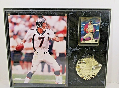 HOF John Elway Denver Broncos Plaque Off-Licensed NFL Product with Trading card Cover
