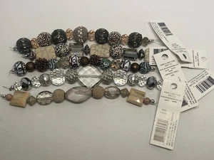 NEW Jesse James Lot Of 5 and mixed Beads 7”Strands Clear Cream Bronze Silver - Picture 1 of 4