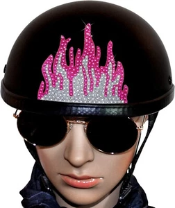 Pegatinas llama rosa intenso Sparkle Rider - calcomanías brillantes de diamantes de imitación para motocicleta - Imagen 1 de 10